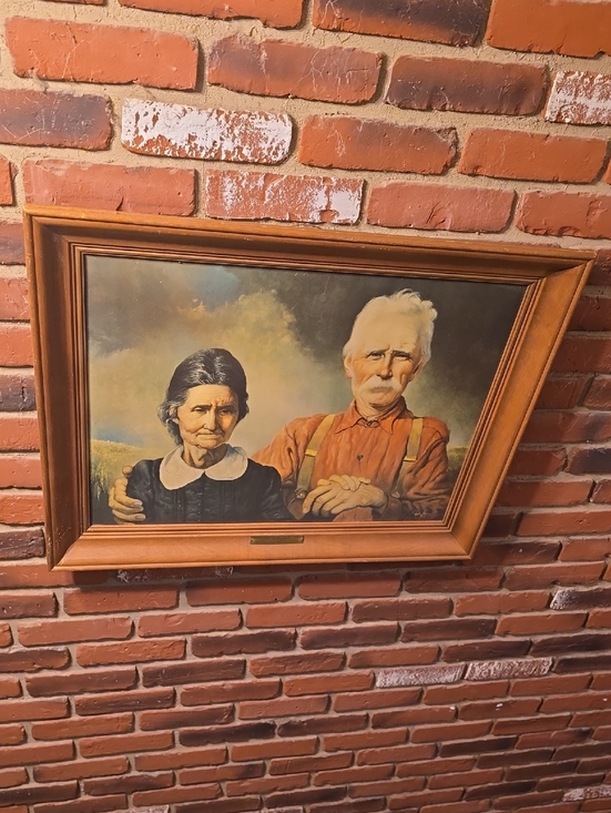 Vintage Framed Portrait Print - Warm Wood Frame, Earth Tones This Is My Love